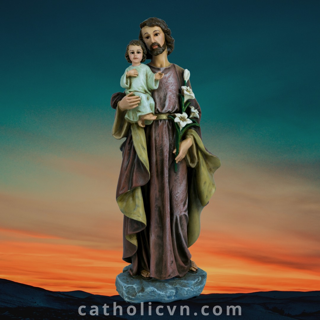 Tượng Thánh Giuse Bế Chúa - Nhà Sản Xuất Beconi - Chính Hãng