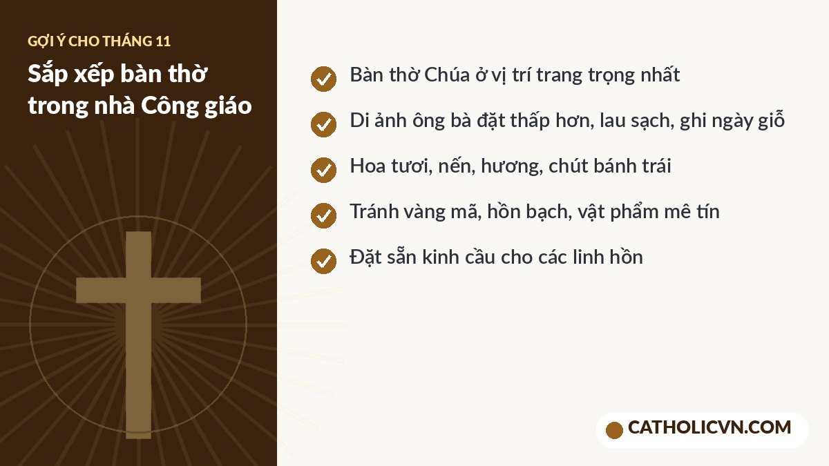 Gợi ý sắp xếp bàn thờ Chúa và bàn thờ gia tiên