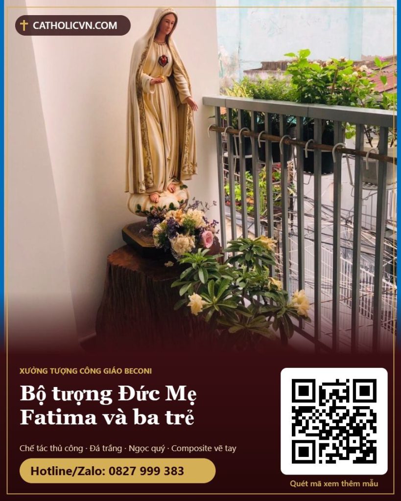 Bộ tượng Đức Mẹ Fatima và ba trẻ chăn chiên: tỷ lệ, cách bố trí đài