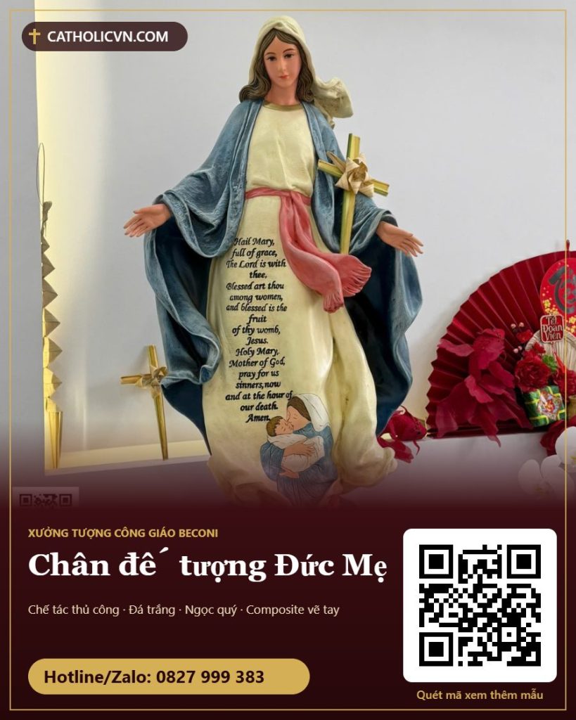Chân đế tượng Đức Mẹ: chọn tỷ lệ, chất liệu và cách gắn cho chắc