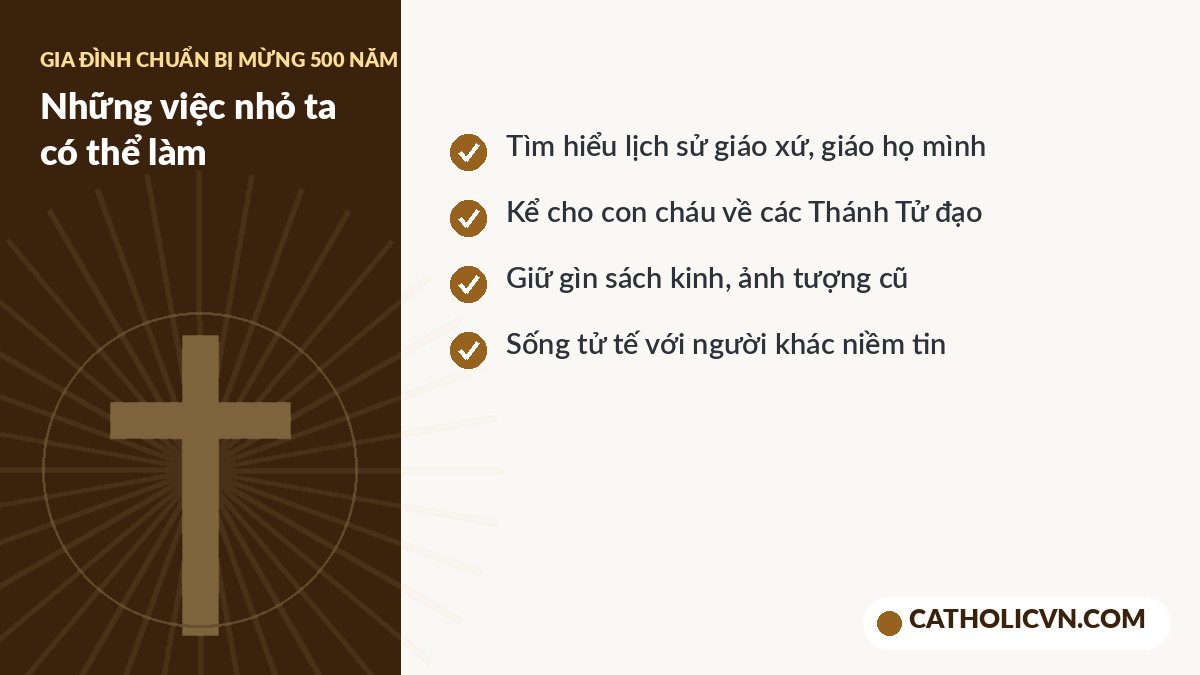 Cách gia đình Công giáo chuẩn bị mừng 500 năm Tin Mừng