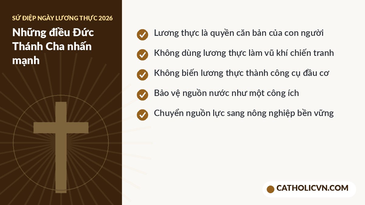 Các điểm chính trong Sứ điệp Ngày Lương thực Thế giới 2026
