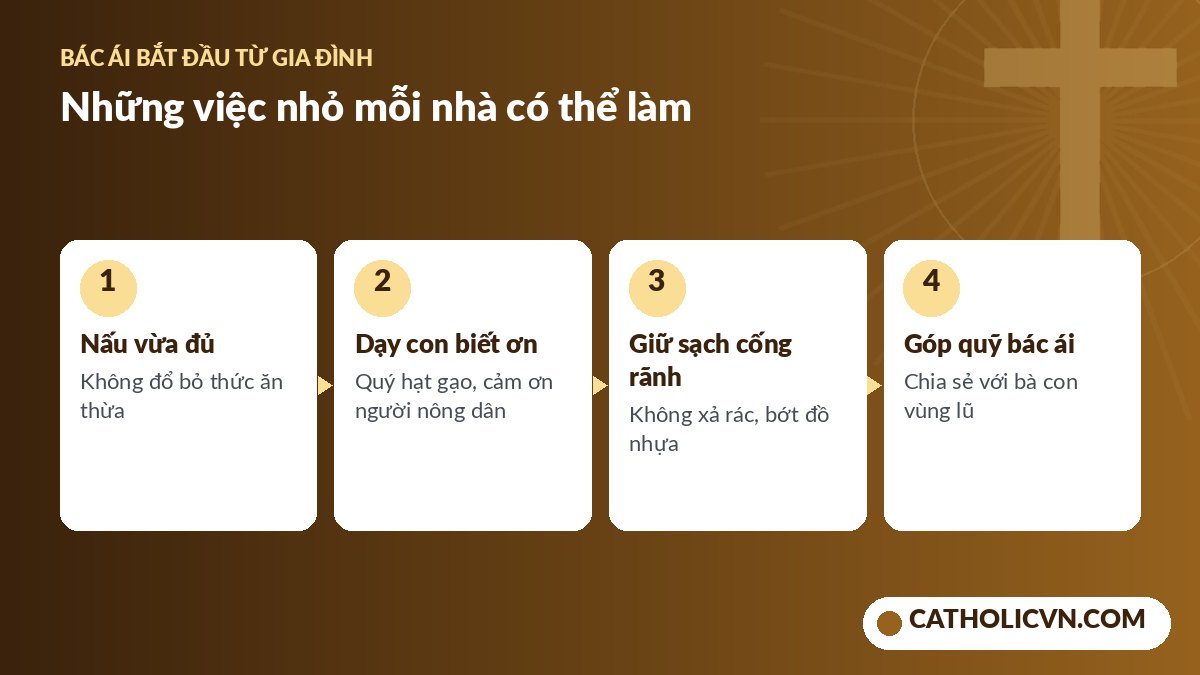 Những việc bác ái cụ thể của gia đình Công giáo
