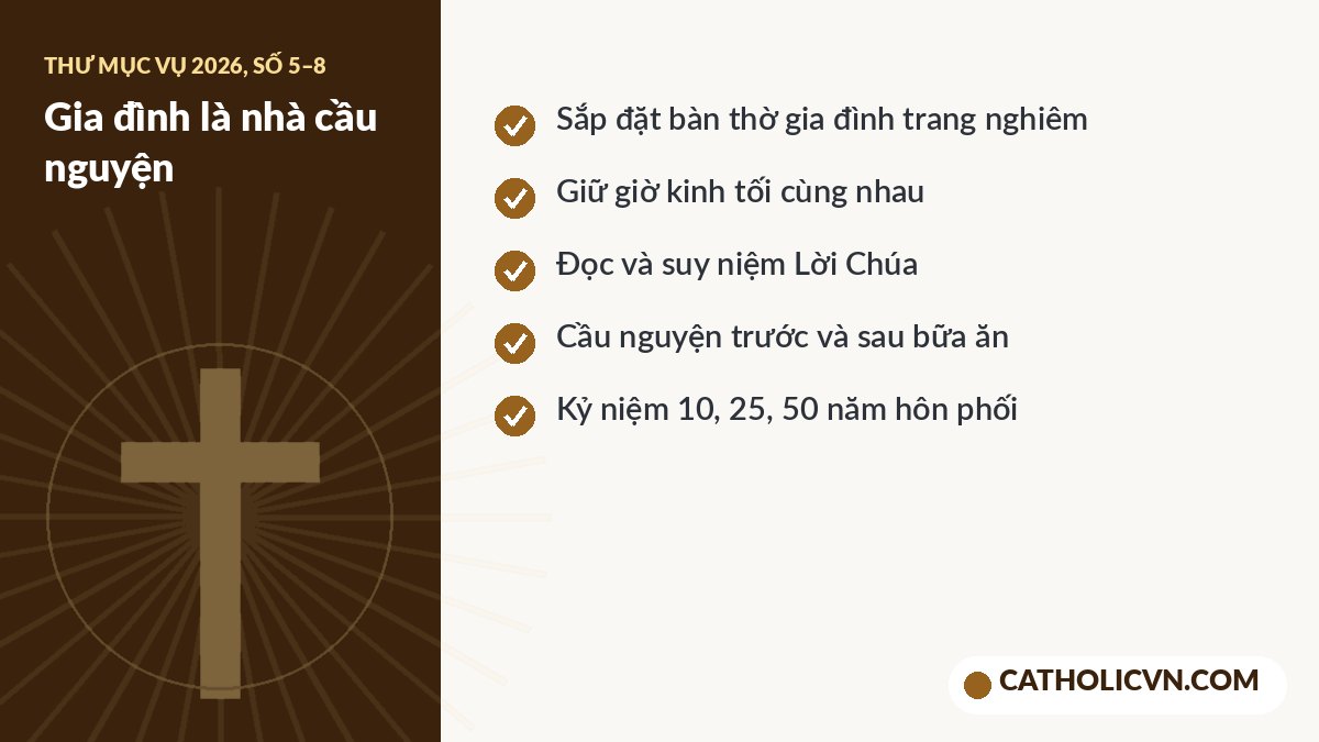 Những đề nghị thực hành của Thư Mục vụ 2026 cho gia đình