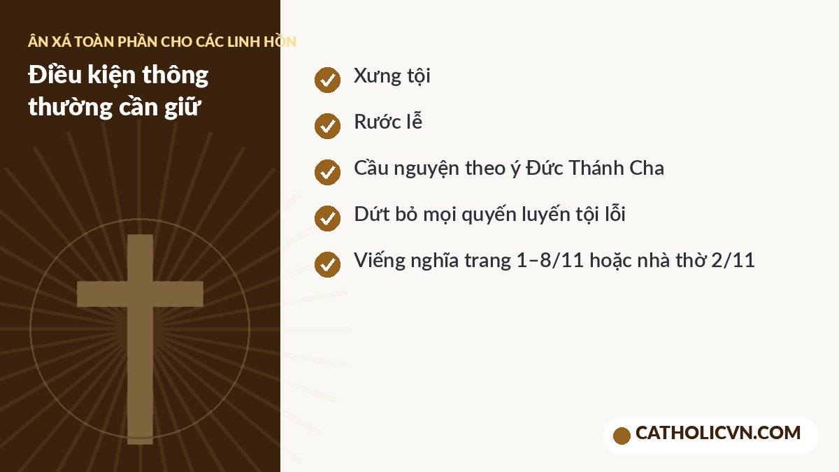 Điều kiện lãnh ân xá toàn phần cho các linh hồn tháng 11