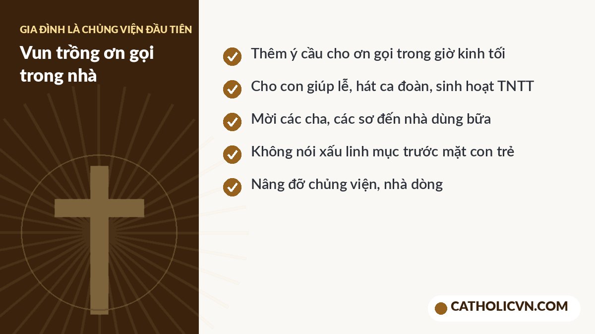 Cách gia đình Công giáo vun trồng ơn gọi linh mục, tu sĩ