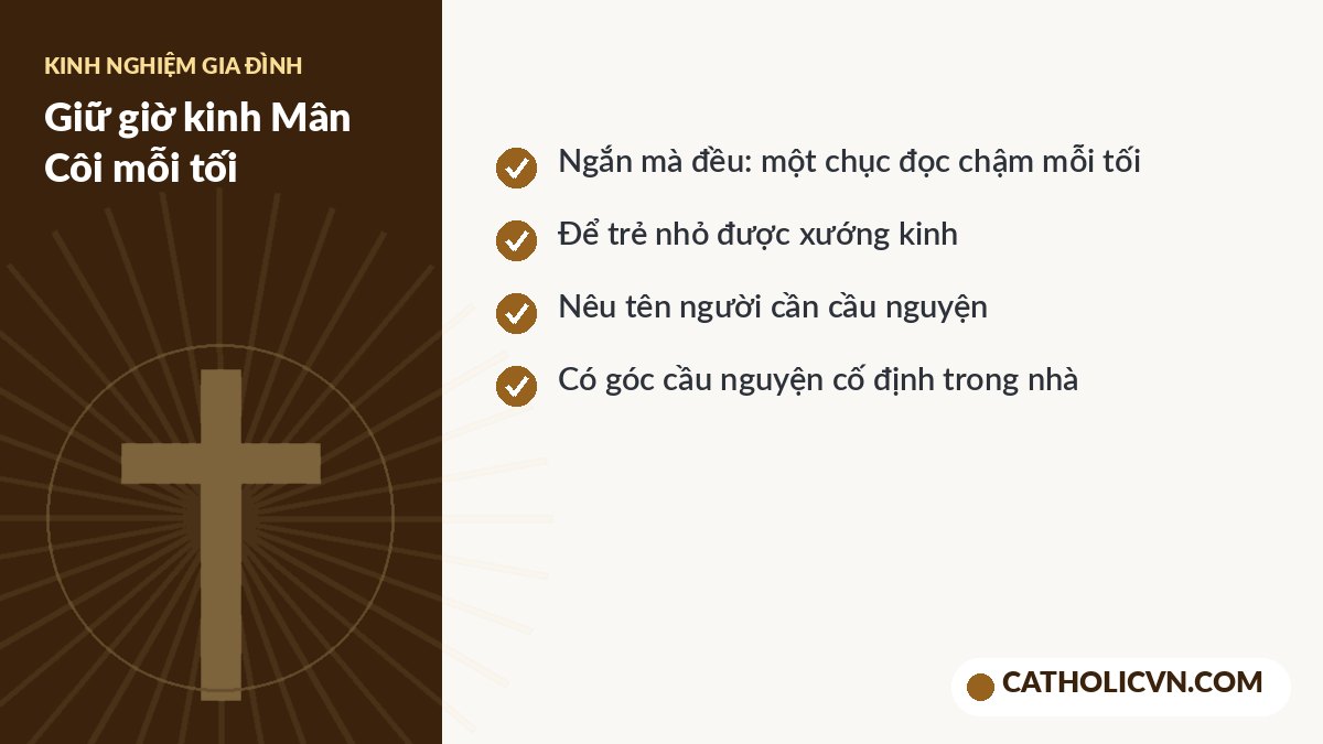 Kinh nghiệm giữ giờ kinh Mân Côi trong gia đình