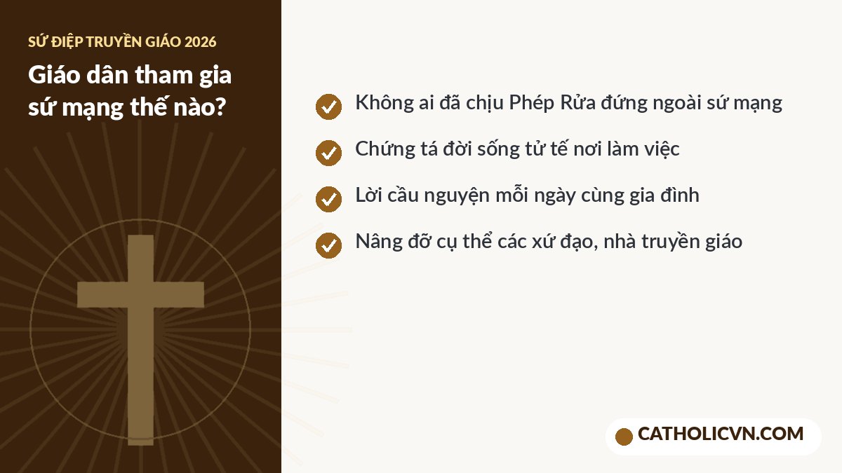 Cách giáo dân tham gia sứ mạng truyền giáo