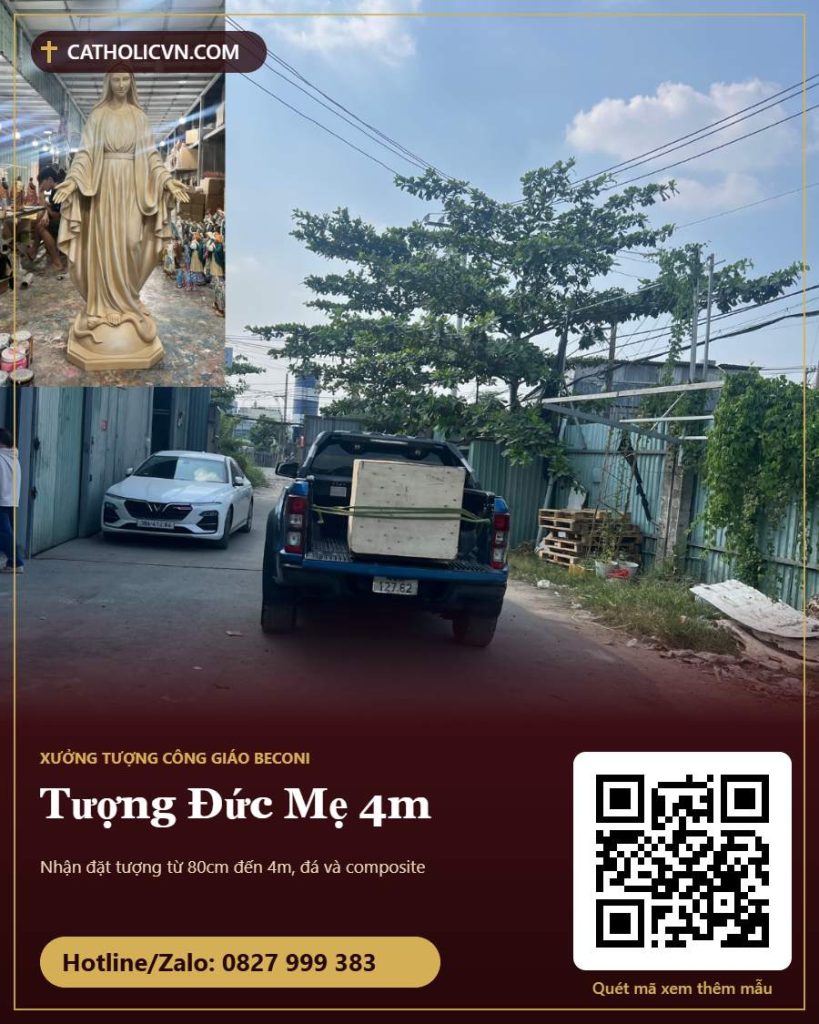 Tượng Đức Mẹ 4m: chất liệu, giấy phép, vận chuyển và chống bão
