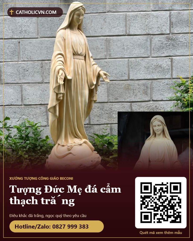 Tượng Đức Mẹ bằng đá cẩm thạch trắng: đặc tính, cách chọn và giữ gìn